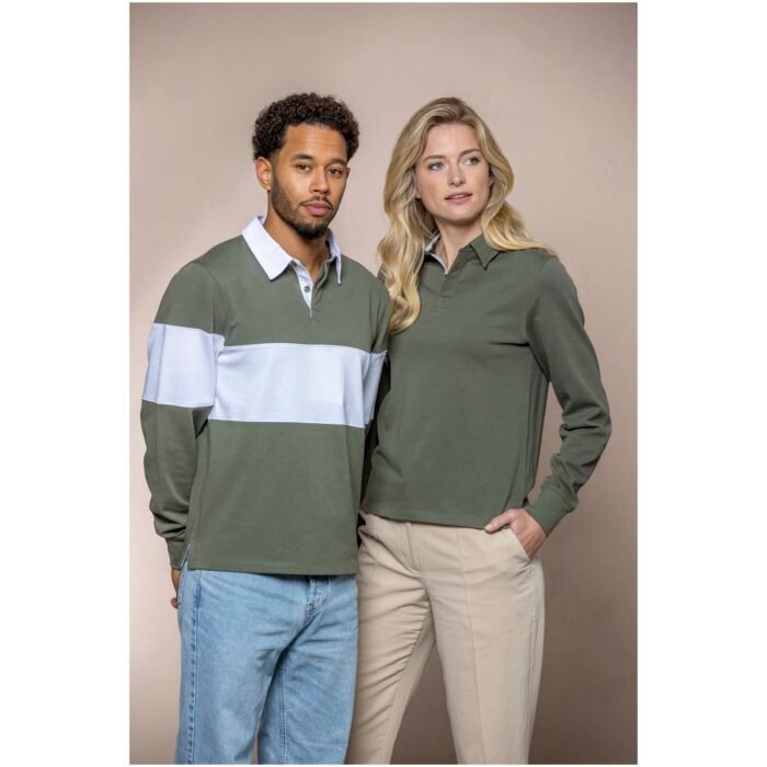 Unisex polo marškinėliai ilgomis rankovėmis CLYDE - Image 6